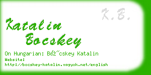 katalin bocskey business card